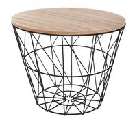 Atmosphera Table d'appoint Kumi – métal noir, petite Ø38 cm