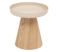 Atmosphera – Table d'appoint Hercyna – métal et bois – Beige – Ø 40 cm