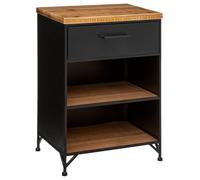 Atmosphera - Table de Chevet Cierna Noir - métal et Bois