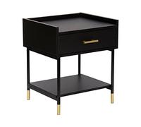 Atmosphera - Table de Chevet Tedy - 1 tiroir - Bois et métal - Noir