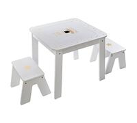 Ensemble table + 2 tabourets enfant blanc doré Dream Atmosphera Or G