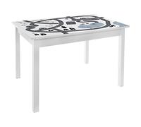 Atmosphera - Table pour Enfant en Bois Blanc et Gris H 48 cm