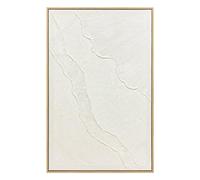 Atmosphera - Tableau Abstrait Texturé Kohana Blanc, 116 x 75 cm, Effet Relief 3D, Cadre Bois - pour Salon, Chambre, Bureau