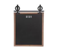 Atmosphera - Tableau Ardoise Mural Pouli Noir et Bois, 55 x 68 cm - pour Cuisine, Bureau, Entrée