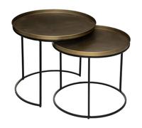 Atmosphera - Tables gigognes Basile - métal - Noir et doré