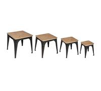 Atmosphera - 4 Tables d'appoint industrielles Torof - Noir - Torof Noir, Noir G