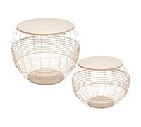 Lot de 2 tables gigognes ""Juline"" blanc D41/50cm - Atmosphera createur d'interieur