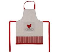 Tablier de cuisine Poulette - L 60 x l 80 cm - Gris et rouge Multicolore G