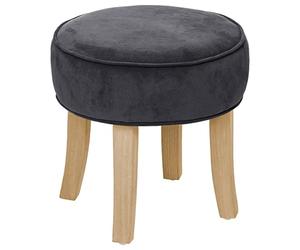 Atmosphera - Tabouret Adriel Gris en Velours