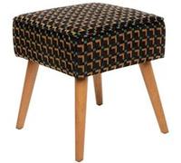 Atmosphera - Tabouret d'appoint en tissu jacquard CHIARA - Noir - Chiara Noir