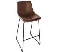 Atmosphera - Tabouret de bar industriel Lois - H. 101 cm - Marron - Lois Marron G