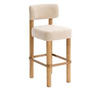Atmosphera - Tabouret de Bar noali carré h.104,5cm Beige