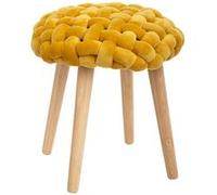 Tabouret Tricot Moutarde Cosy Jaune
