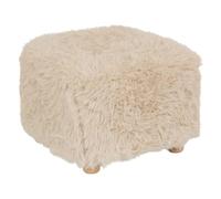 Atmosphera - Tabouret duvia carré h.30cm Fourrure Beige