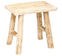 Atmosphera - Tabouret en bois Woody - H. 32 cm - Naturel