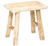 Atmosphera - Tabouret en bois Woody - H. 32 cm - Naturel Beige G
