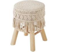Atmosphera - Tabouret en macramé Savana - H. 42 cm - Beige - Savana Beige G