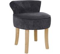 Atmosphera - Tabouret en velours Firmin - H. 58 cm - Gris Gris G