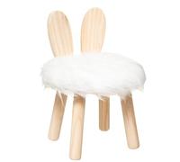 Atmosphera - Tabouret Enfant Lapin - Blanc - Fausse Fourrure