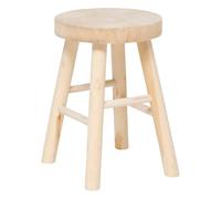 Tabouret ""Nyar"" paulownia beige D28x41cm - Atmosphera createur d'interieur