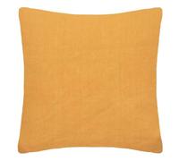 Atmosphera - Taie d'oreiller Linah - Jaune Ocre - Lin lavé 65x65 cm