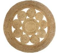 Tapis ajouré ""Esra"" jute D80cm - Atmosphera createur d'interieur - Beige