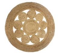 Tapis ajouré ""Esra"" jute D80cm - Atmosphera createur d'interieur