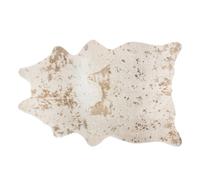 Atmosphera - Tapis Effet Peau de Vache Blanc et doré 150x198cm