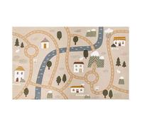 Atmosphera - Tapis enfant rectangle route - 100 x 150 cm - Beige