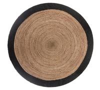 Atmosphera - Tapis en jute bord noir D120 cm