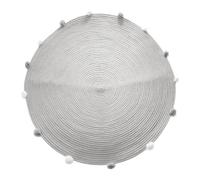 Atmosphera Tapis Rond à Pompons pour Chambre - Ø 90 cm - Gris