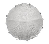 Atmosphera Tapis rond à pompons gris 90 cm