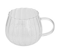 Atmosphera - Tasse Mug Pumpkin Transparente - 35 cl, Verre Strié, Forme Citrouille - Pour Boisson Chaude, Café, Thé, Art de la Table