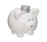 Atmosphera - Tirelire Enfant Cochon - céramique - H14-8 cm - Blanc