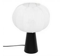 Atmosphera Tobie Lampe de table en métal et coton noir et blanc - Hauteur 33 cm