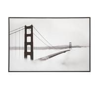 Atmosphera - Toile imprimée Billy - Bois - Noir et Blanc - 60x90 cm