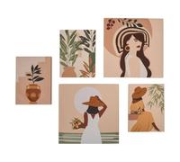 Atmosphera - Toile imprimée cynthia pêche 25x25cm