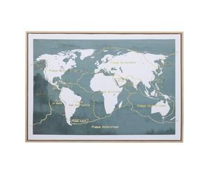Atmosphera - Toile imprimée encadrée fanyo 70x50cm Bleu Emeraude