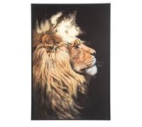Atmosphera - Toile imprimée encadrée Lion - Bois - 60x90 cm