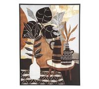 Atmosphera - Toile imprimée encadrée Plante - Bois - 58x78 cm