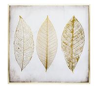 Atmosphera - Toile imprimée Feuilles Dorées encadrée 58x58 cm