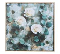 Atmosphera - Toile imprimée Fleurs 40x40cm Bleu