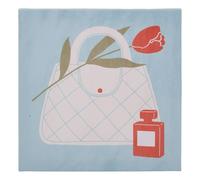 Atmosphera - Toile imprimée Frany 28x28cm bleu - Sac