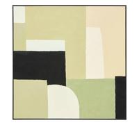 Atmosphera - Toile Peinte encadrée Giacomo Vert Kaki 100x100cm