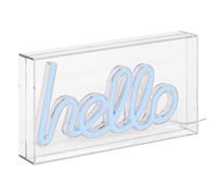 Atmosphera - Tube néon à poser led hello bleu l 23cm