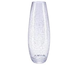 Atmosphera - Vase bombé - Verre craquelé - H40 cm
