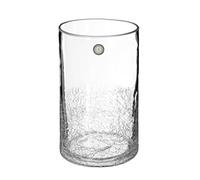 Atmosphera - Vase Cylindre - Verre craquelé - H20 cm - Transparent
