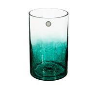 Atmosphera - Vase Cylindre - Verre craquelé - H20 cm - Vert