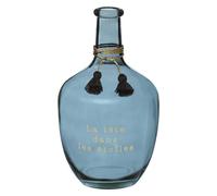 Atmosphera - Vase Dame Jeanne Gypsy avec Pompons et Inscription Or H 31 cm