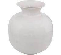 Atmosphera - Vase en métal émaillé KIAN - H. 33,5 cm - Blanc - Kian Blanc G